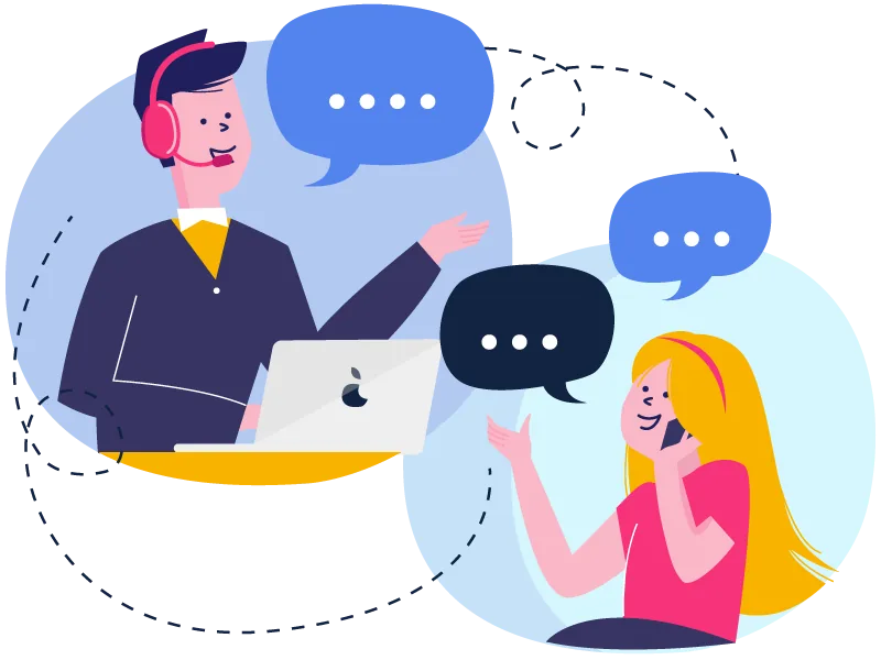Illustration representing getting in touch with SARA Tech