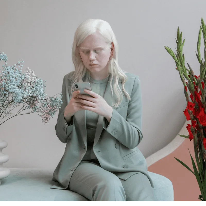 Illustration of a person using a mobile app built by SARA Tech